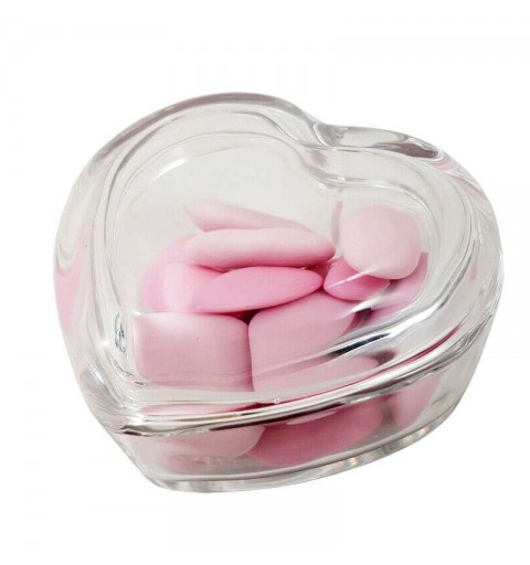 Portaconfetti cuore di vetro - 3 pz