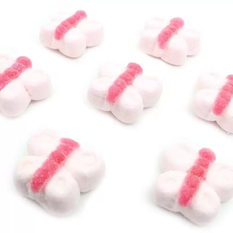 Marshmallow a forma di farfalle rosa 900 gr