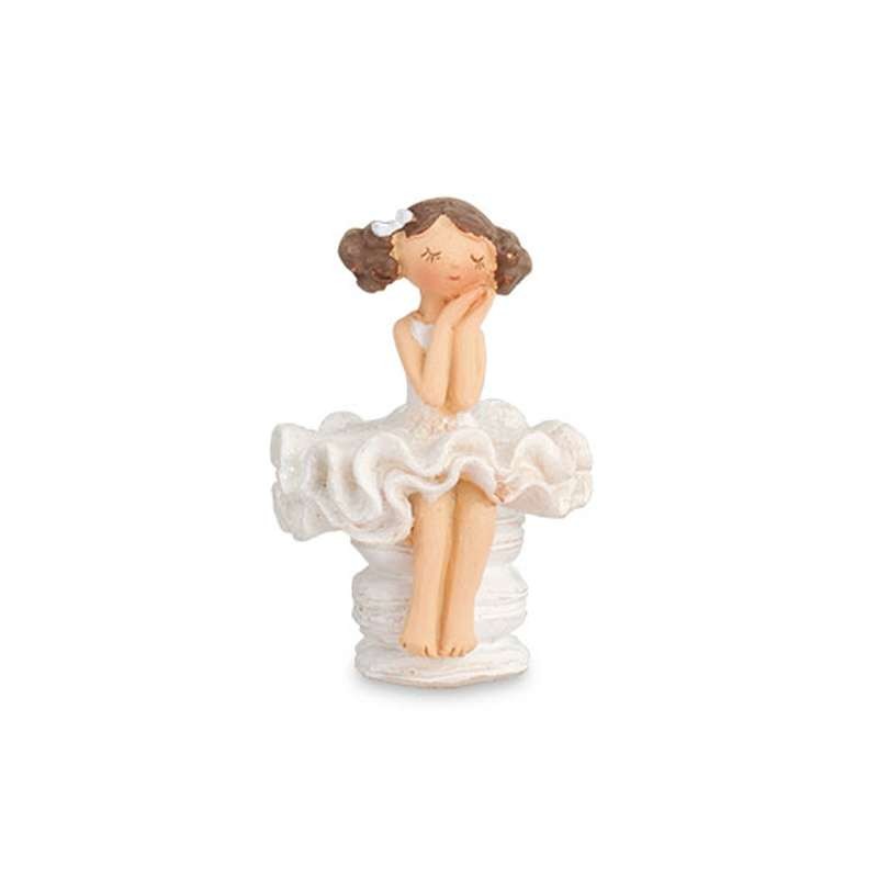 Ballerina seduta su macarons in resina - 12 pz