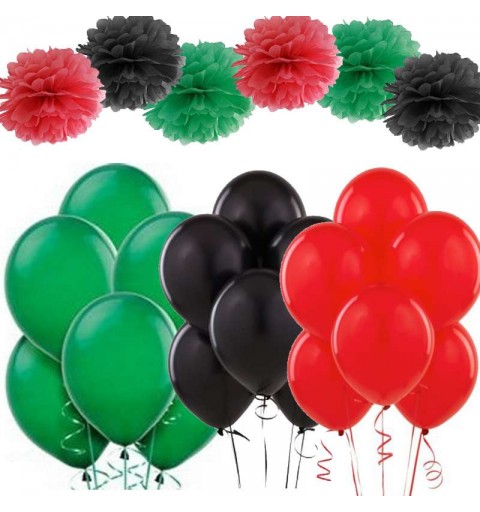 Palloncini e fluffy verde rosso nero