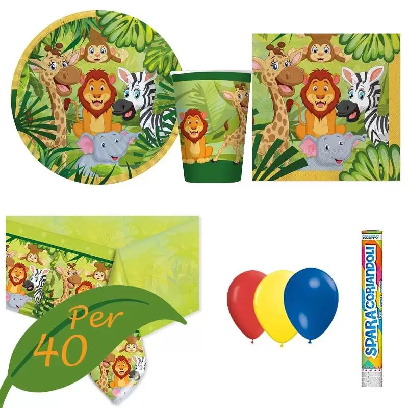 Kit n.30 animali della giungla - festa compleanno