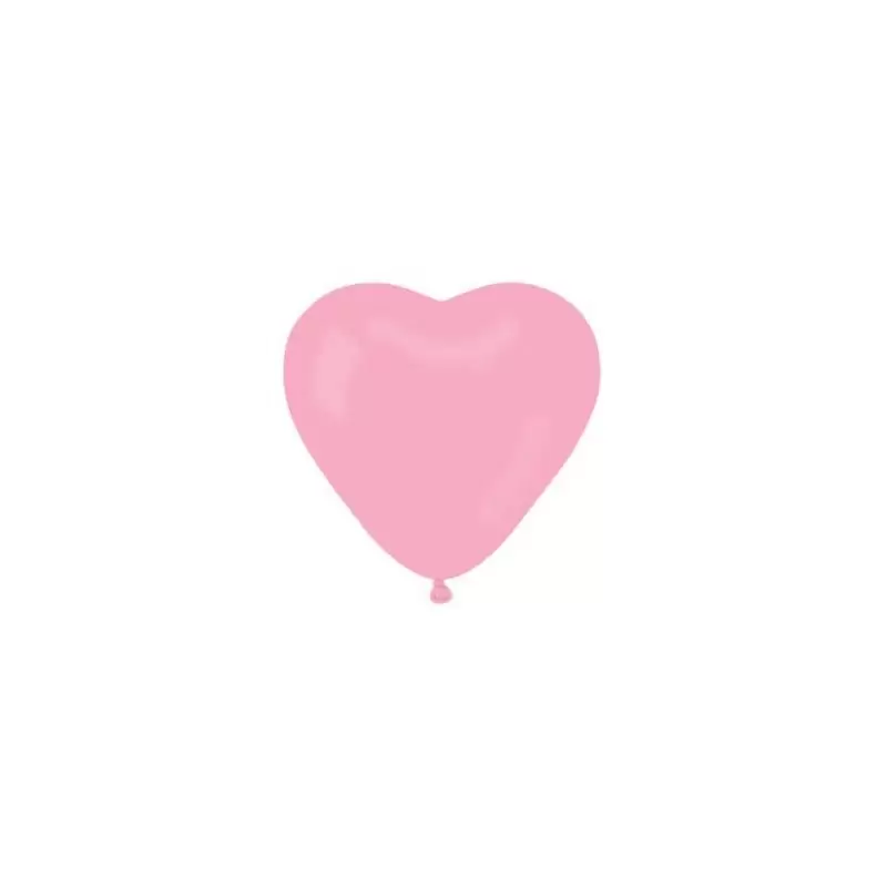 100 PALLONCINI CR/06 IN LATTICE CUORE ROSA PER FESTE COMPLEANNI GEMAR