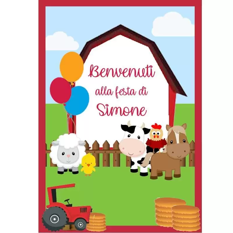 Festa di carta fattoria personalizzata - set completo