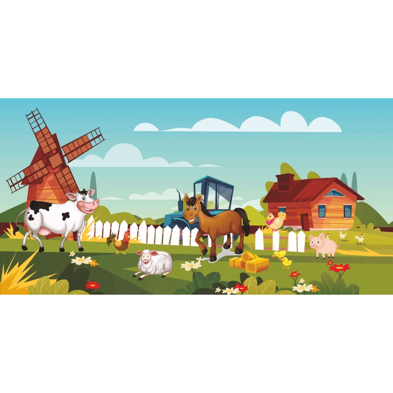 Striscione compleanno fattoria - banner decorativo