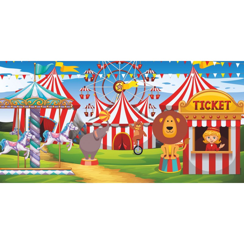 Striscione compleanno circo - banner per feste