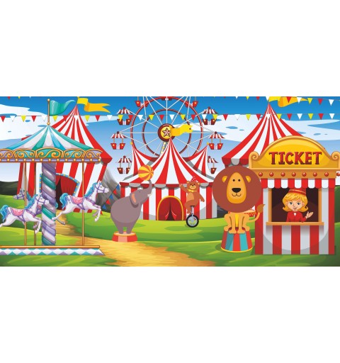 Striscione compleanno circo - banner per feste