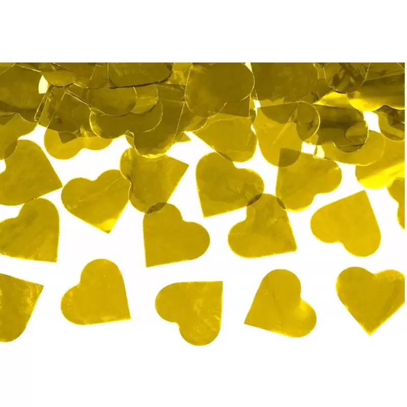 Tubo sparacoriandoli cuori oro metallic - 3 pz