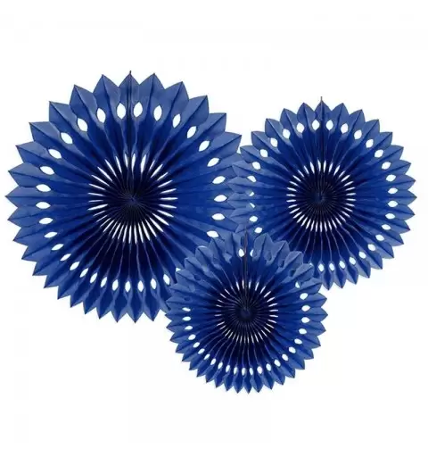 Rosoni blu navy di carta - 3 pz