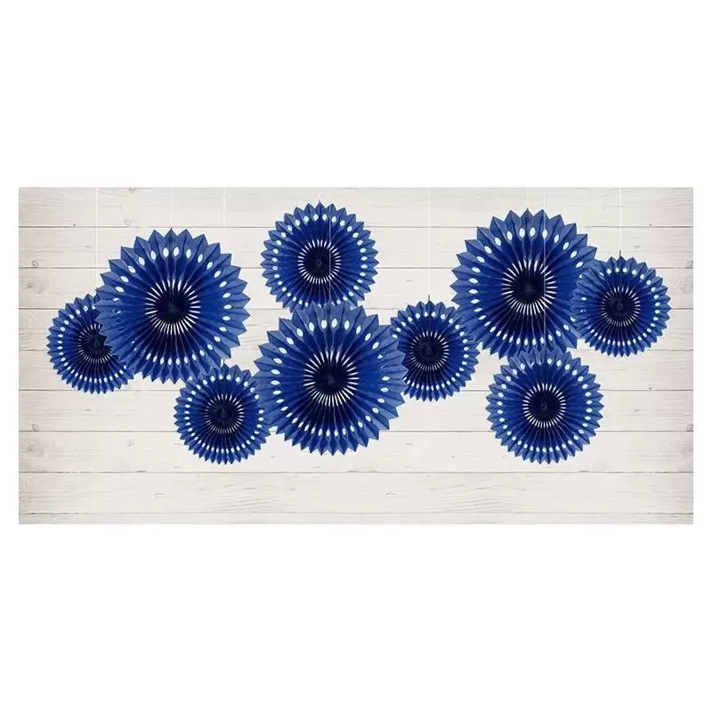 Rosoni blu navy di carta - 3 pz