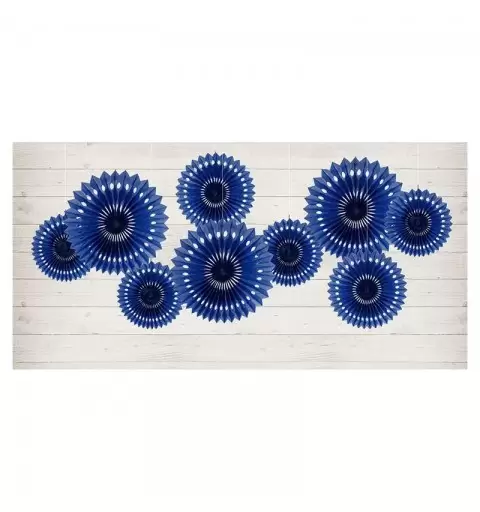 Rosoni blu navy di carta - 3 pz