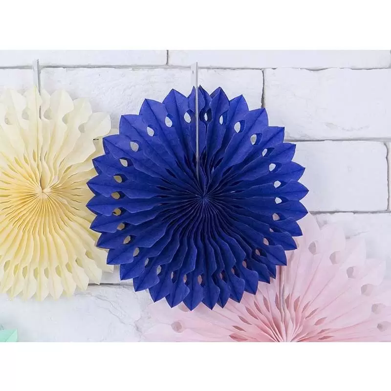 Rosoni blu navy di carta - 3 pz