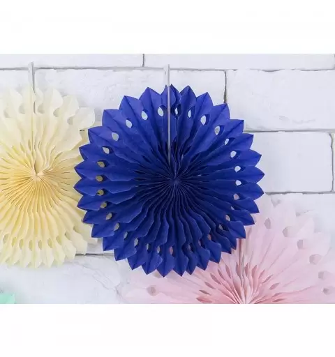 Rosoni blu navy di carta - 3 pz