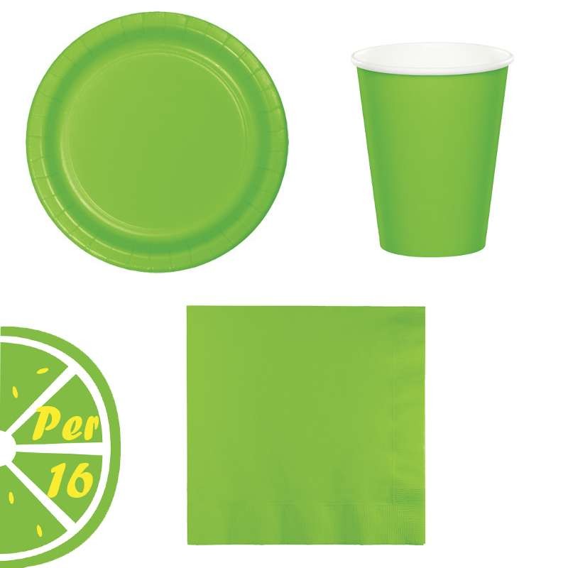 Kit n.2 fresh lime - coordinato festa verde limone