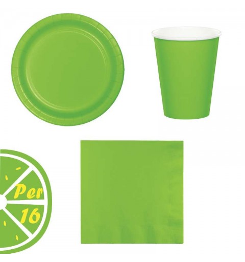 Kit n.2 fresh lime - coordinato festa verde limone