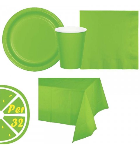Kit n.16 fresh lime verde limone - completo tavola
