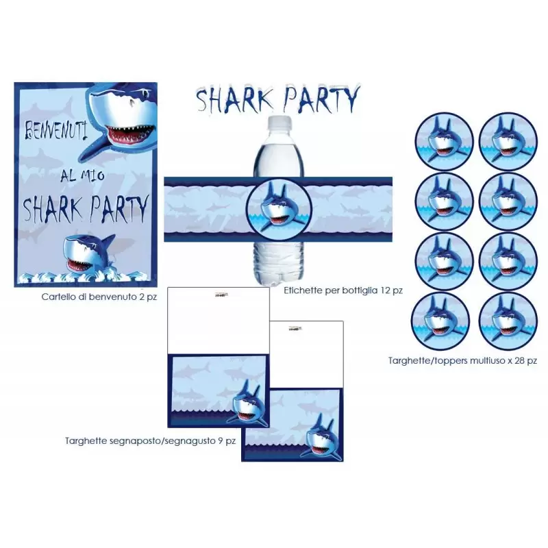 Festa di carta a tema squali shark party