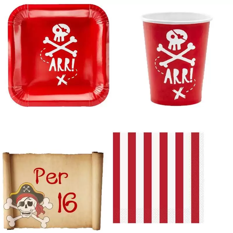 Kit n.2 pirati arr - coordinato tavola a tema pirati