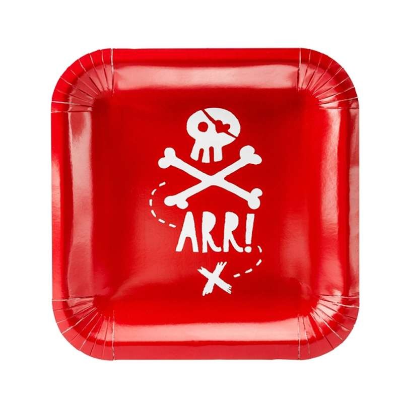 Kit n.6 pirati arr - set tavola con forchette e palloncini neri