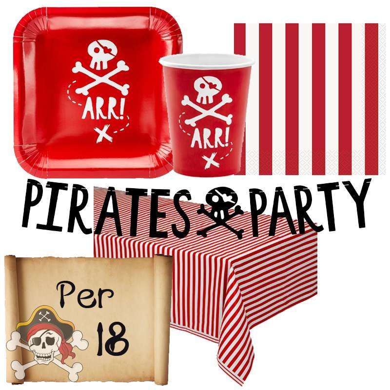 Kit n.13 pirati arr - addobbi festa pirati con ghirlanda
