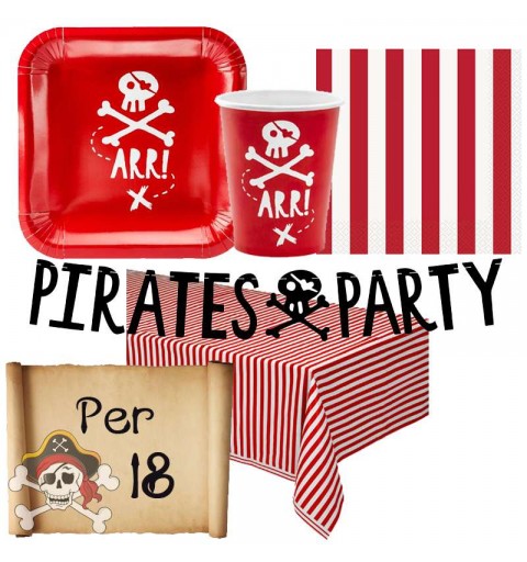 Kit n.13 pirati arr - addobbi festa pirati con ghirlanda