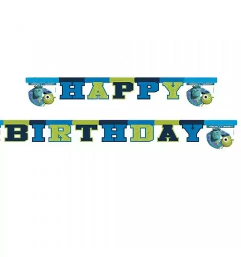 GHIRLANDA FESTONE HAPPY BIRTHDAY COMPLEANNO BAMBINO MONSTER UNIVERSITY