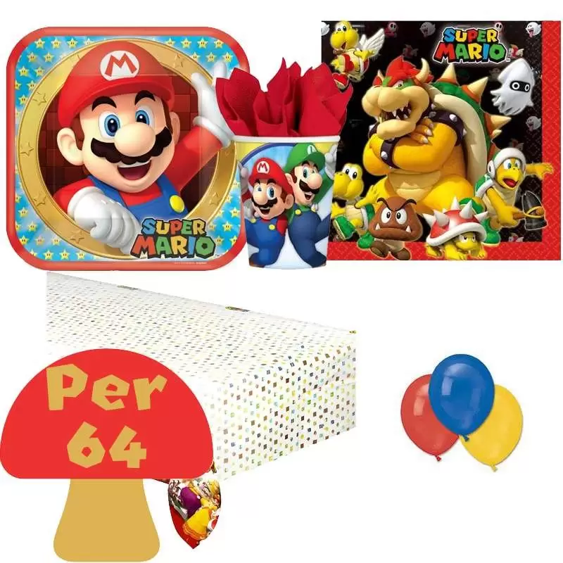 COORDINATO COMPLEANNO SUPER MARIO KART ADDOBBI KIT N 4 FESTA PALLONCINI