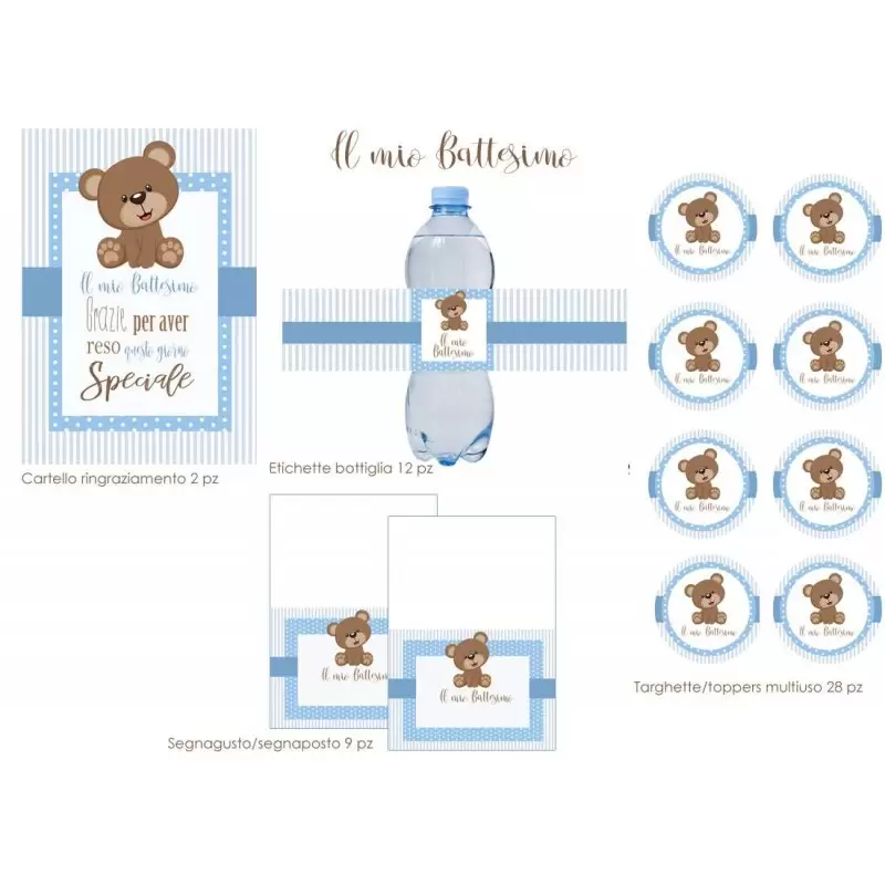 Festa di carta battesimo bambino orsetto