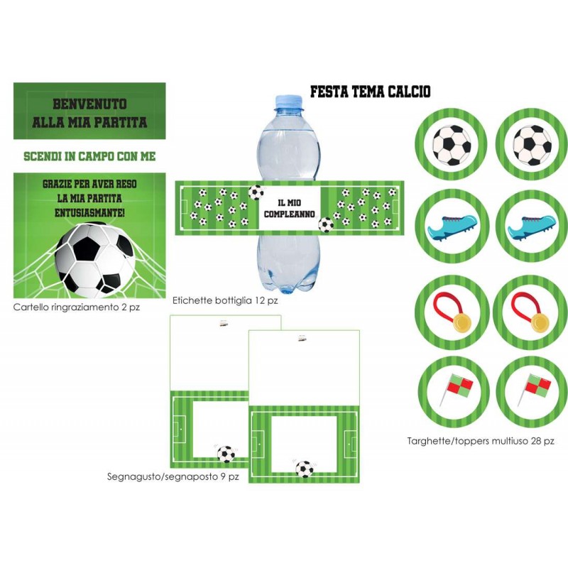 Festa di carta a tema calcio - etichette e adesivi