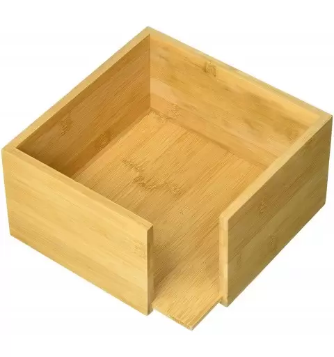 Porta tovaglioli quadrato di bamboo marrone chiaro