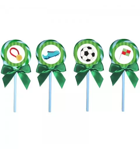 Lecca lecca a tema calcio - 12 pz