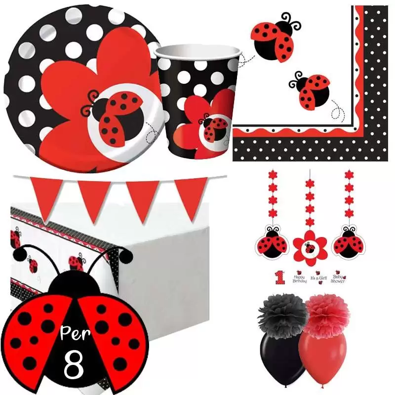 Kit n.57 coccinella - coordinato tavola per 8