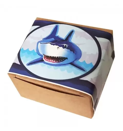 Scatoline a tema squali con etichette adesive - 20 pz