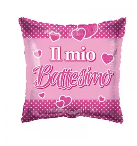 Foil cuscino battesimo rosa