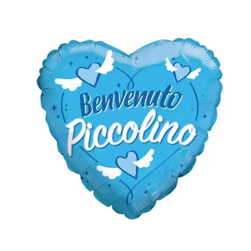 Palloncino foil a cuore nascita - benvenuto piccolino