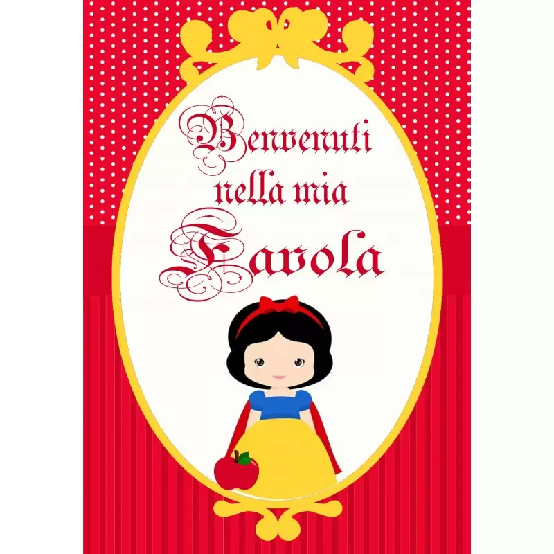 Cartellone benvenuto Biancaneve