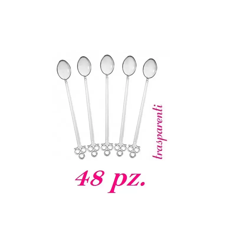 48 CUCCHIAI COCKTAIL IN PLASTICA