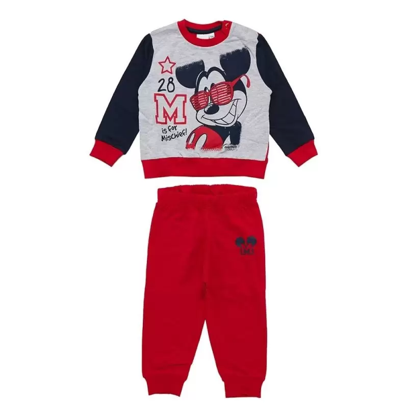 Completo Topolino per neonato - pantalone e blusa girocollo rossi