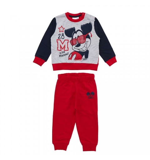 Completo Topolino per neonato - pantalone e blusa girocollo rossi