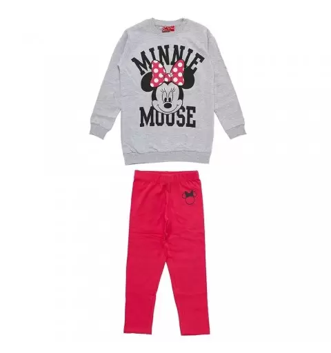 Tutina Minnie Topolina per bambina - grigio melange e fucsia