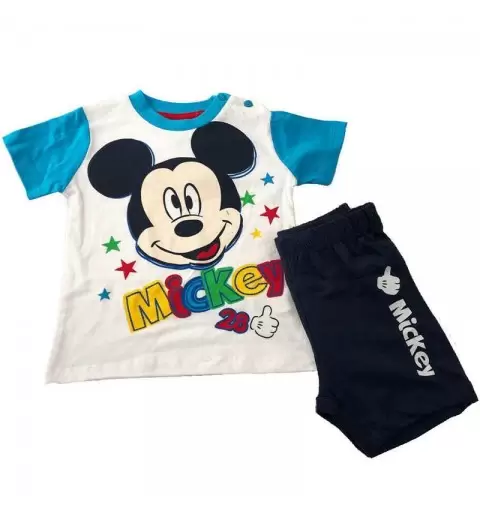 Completo Topolino maniche corte turchese