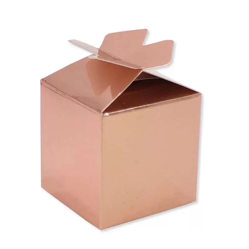 Scatoline rose gold portaconfetti cubetto - 25 pz