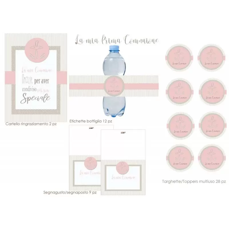 Festa di carta Prima comunione rosa