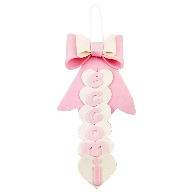 Scritta eccomi da appendere rosa