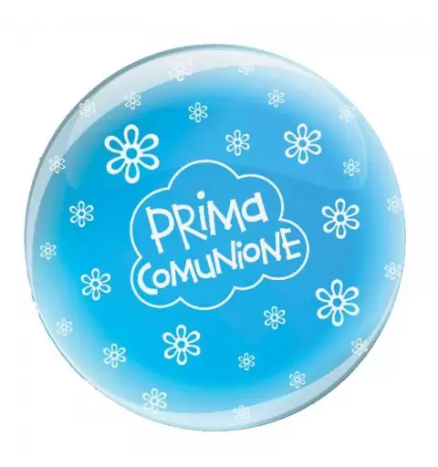 Palloncino b-loon crystal Prima Comunione trasparente con stampa bianca