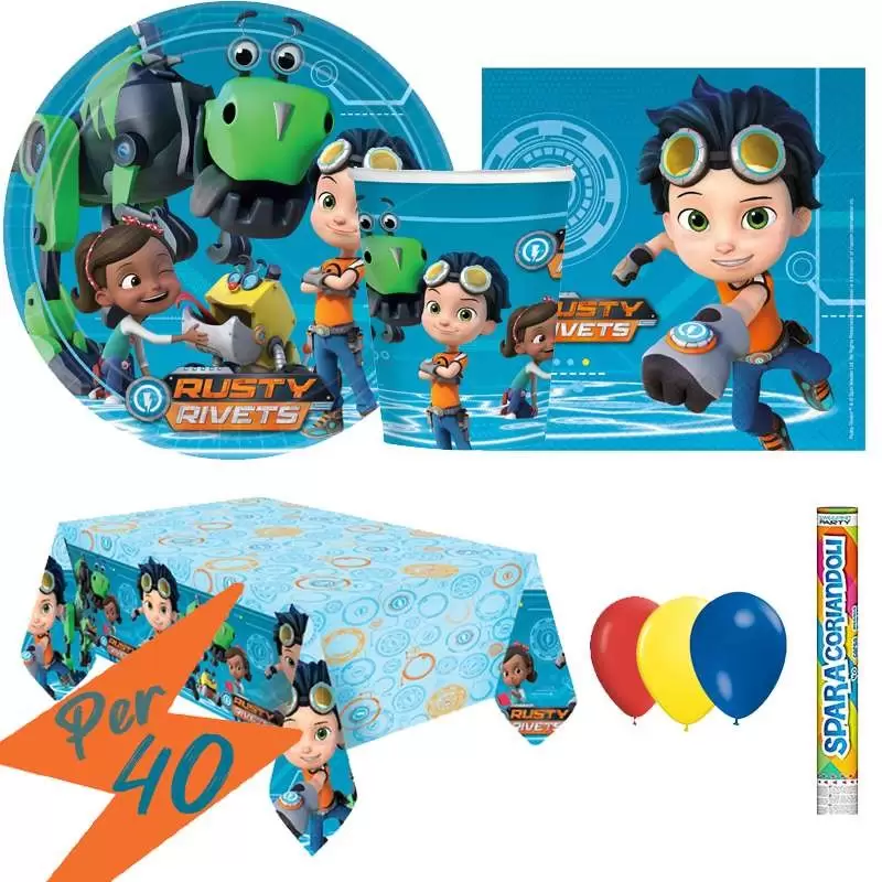 Kit n.30 Rusty Rivets - compleanno bambino ingegnere