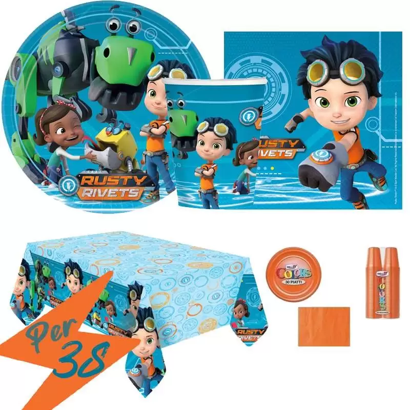 Kit n.7 Rusty Rivets - coordinato tavola per 38