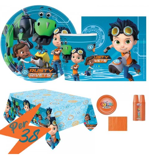 Kit n.7 Rusty Rivets - coordinato tavola per 38