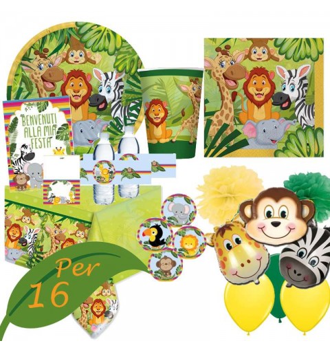 Kit n.70 animali della giungla con set di carta