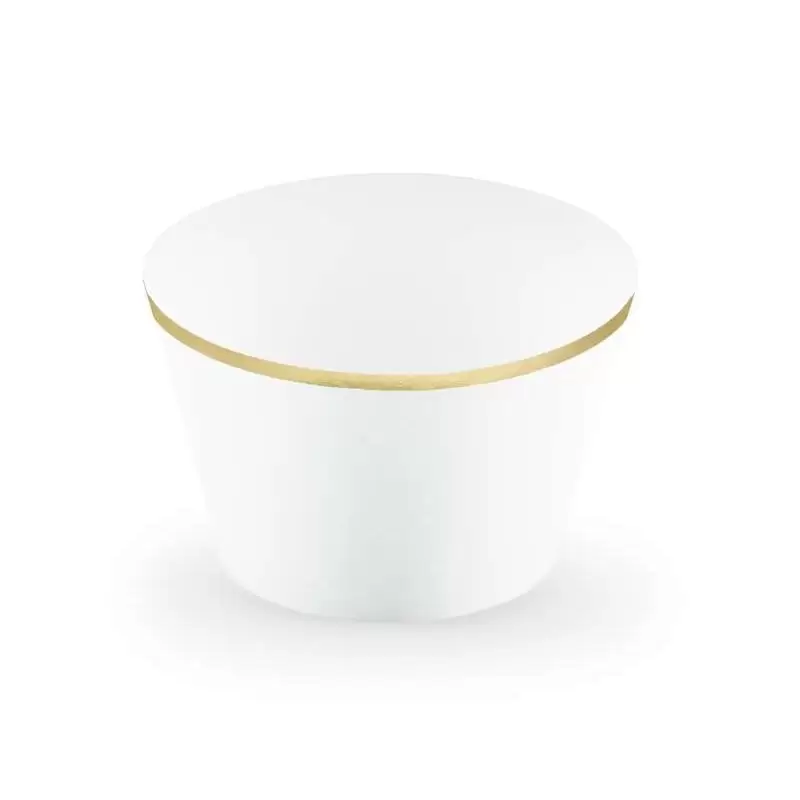 Fascette muffin elegant bliss bianche e oro - 12 pz