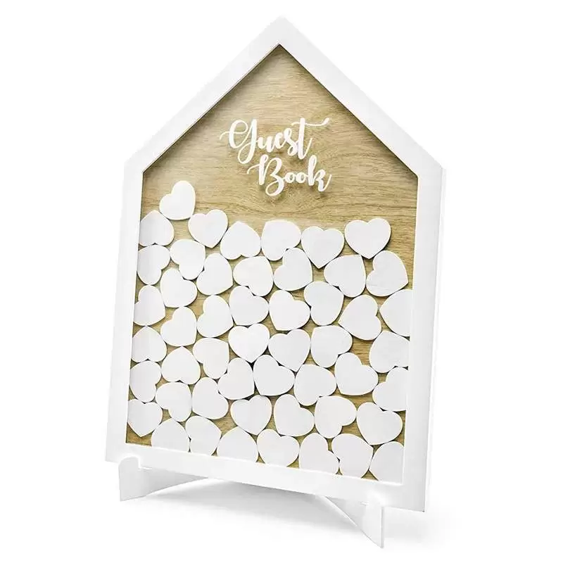 Guest book di legno a forma di casetta 